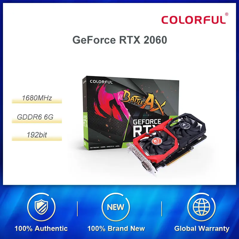 Цветная видеокарта GeForce RTX 2060 SuperGPU iGame Vulcan X OC PC Desktop 6 ГБ GDDR6 TU106 200A 3 0 бит ()