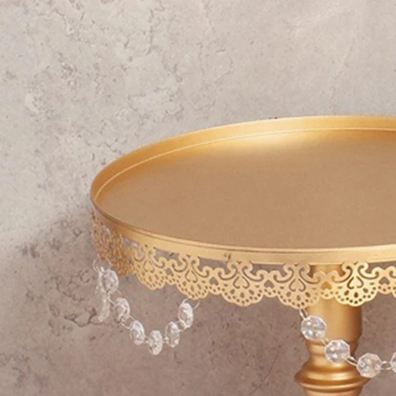 Gold Mirror Wedding Dessert Tray Cake Stand Wedding Party Birthday Decoration Plate Cake Biscuits Display