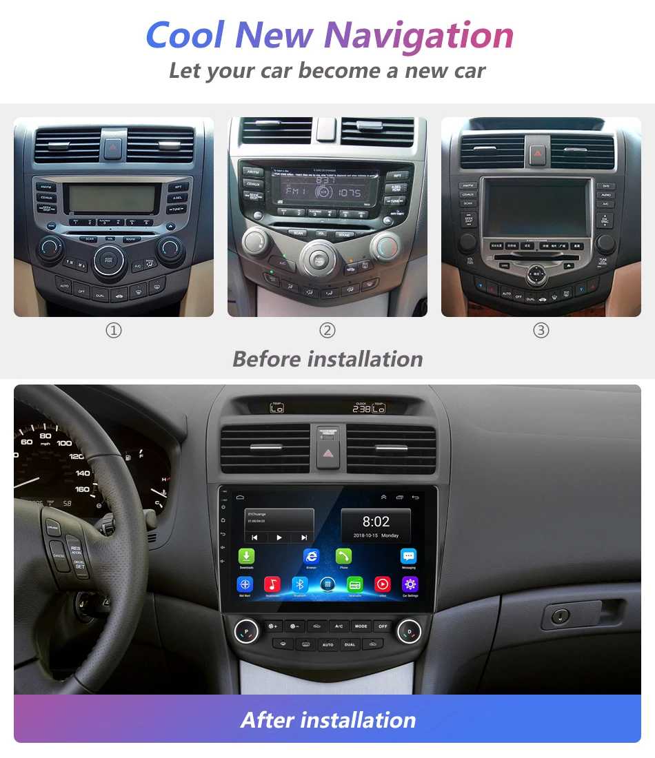 Clearance Vtopek Android Car Radio for Honda Accord 7 2005 2006 2007 2008 Multimedia player Radio Tuner 4G Network WIFI Mirror Link 2