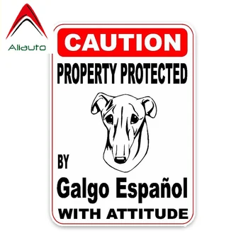 

Aliauto Caution Car Sticker Property Protected By Galgo Espanol Dog Vinyl Decal for Lada Vesta Peugeot 307 Jdm Vw Polo,15cm*11cm