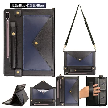 

For Samsung Galaxy Tab S6 T860 T865 10.5" 2019 Case Fundas Stand Cover Color matching PU Leather Tablet Protective Shell+Pen