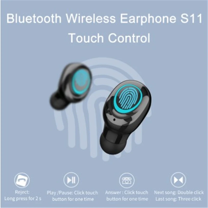 Наушники спортивные наушники HD Mic TWS Touch IPX5 3500 мАч мини беспроводные Bluetooth V5.0 для