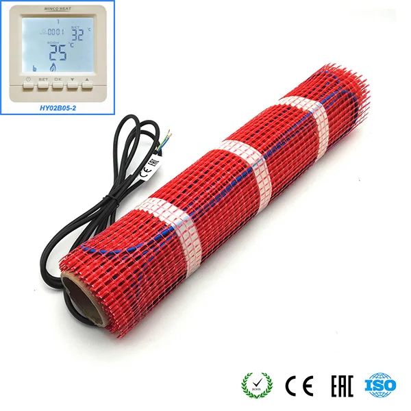 With HY02B05-2E Minco тепла 2m x 50 см плитка из цемента теплые прорастить подогреть прокладка 230V 150W - Цвет: With HY02B05-2E