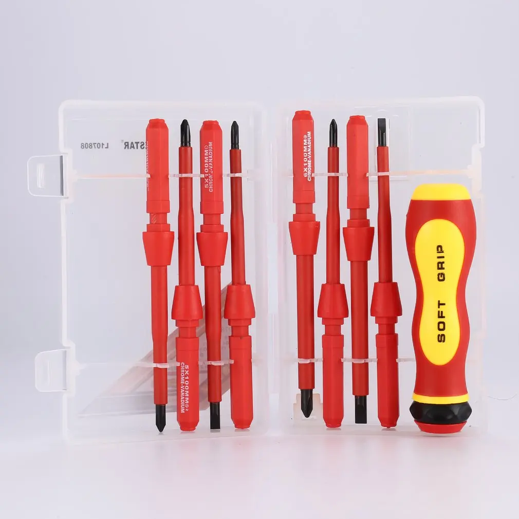 

8pcs Screwdriver Set L107808 Series Ball Grip Cross Point Tip DIY Repair Tool Kit Screw Star type Hand Tamper Tools
