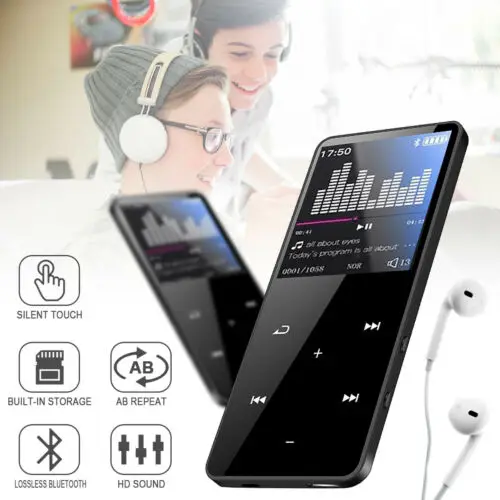 

Portable Bluetooth 4/8/16GB 2.4'' MP3 MP4 Music Player Touch Key HiFi Media Radio FM with Built-in Speaker