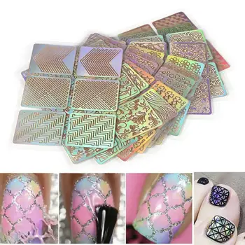 

12 Sheets Colourful Mixed 3D Design Nail Art Hollow Stickers Stencil Tip Template DIY Manicure Decals Decoration Paper HOT