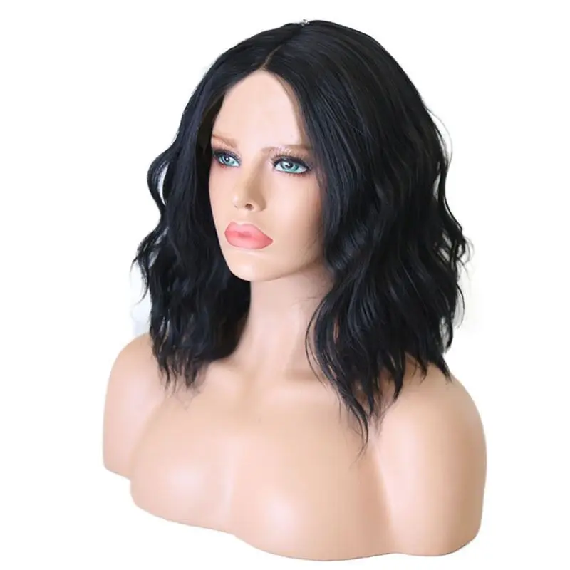 

Luffy 13x6 Short Bob Lace Front Wigs Human Hair Natural Wave Indian Remy Natural Black Pre Plucked Bleached Knots For Women