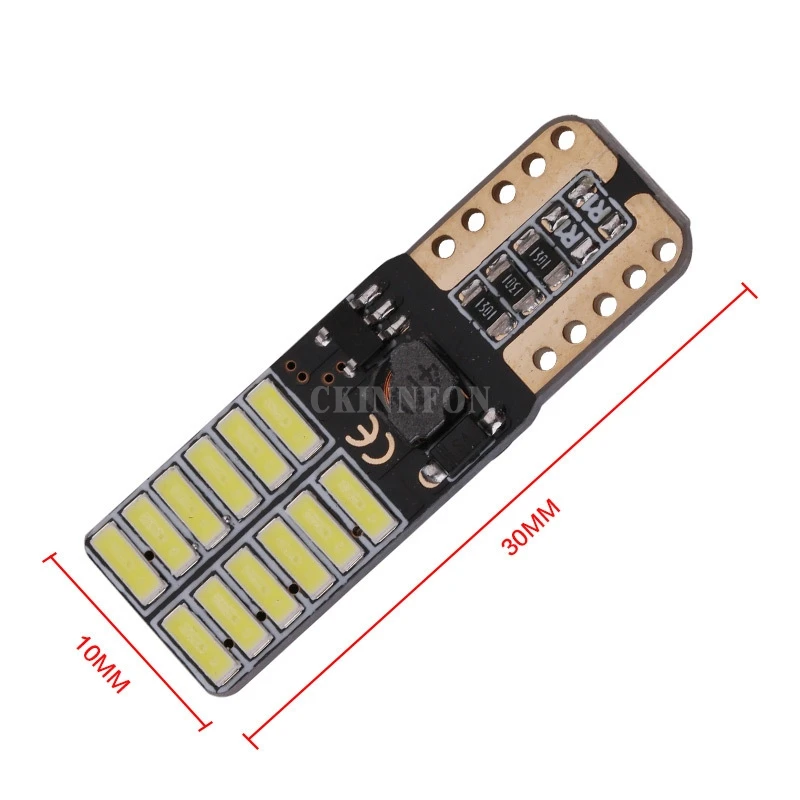200 шт./лот авто Led T10 4014 24 W5w 12v Canbus автомобильный боковой клин/лампа для номерного знака 7 цветов