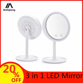 

Newest 3 in 1 LED Mirror Makeup Vanity Mirror With 10X Lights fashion cool Makeup Mirror with Fan beautiful gift Dropshipping