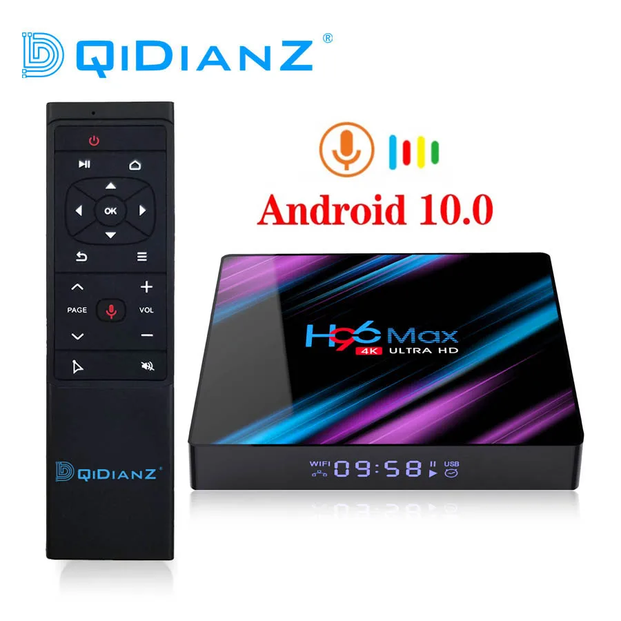 ТВ-приставка H96 MAX RK3318 Android 10 2 4 ГГц и 5G Wi-Fi BT4.0 H96Max медиаплеер голосовой помощник Google