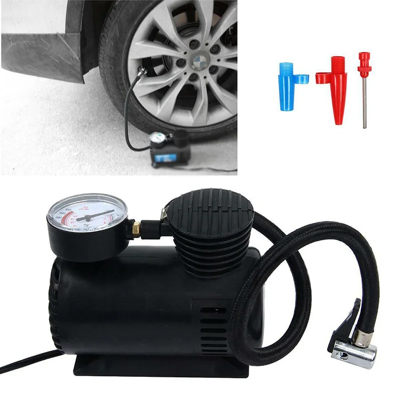 300PSI Min Air Compressor Pump Tyre Wheel Inflator Quick Realease Car Ball Bike