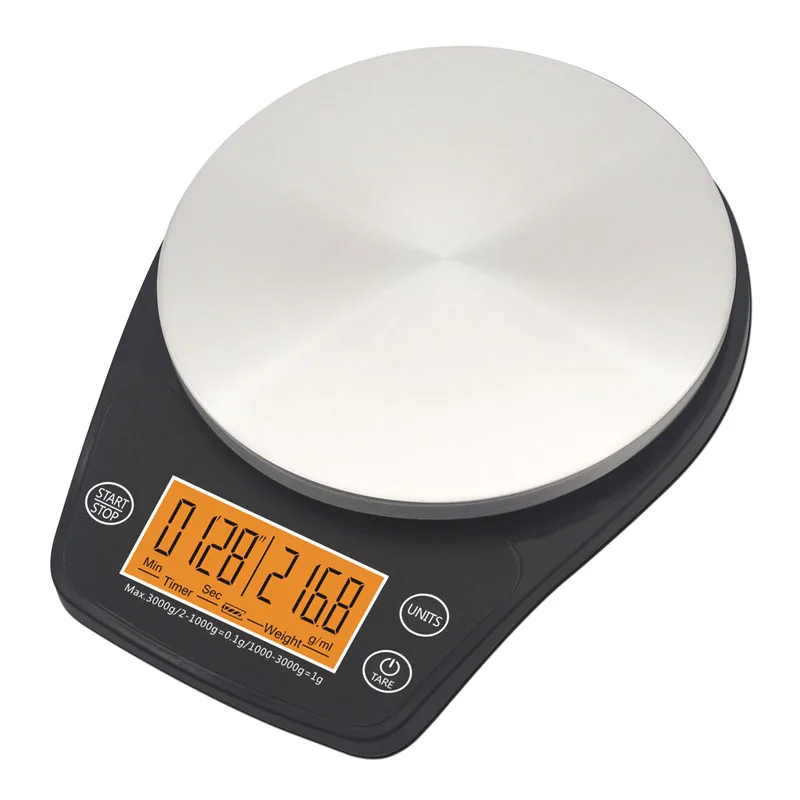

BMBY-Drip Digital Scale With Timer 0.1-3000G V60 Coffee Kitchen Backing Scale Coffee Maker Barista Tool New