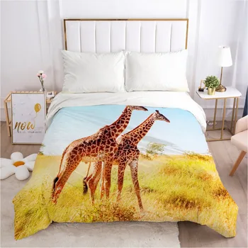

3D Design Custom Duvet Covers Comforter/Quilt Cover White Giraffe Bed Linens Bedding Bag 173x230 203x230cm 265x230cm Bed Linen