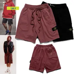 Stone 2021 Spring and Summer Island Embroidered Compass Logo Side Pocket Shorts Trendy Men's Pants Men and Women Shorts Men Stone 2021 Spring and Summer Island Embroidered Compass Logo Side Pocket Shorts Trendy Men's Pants Men and Women Shorts Men