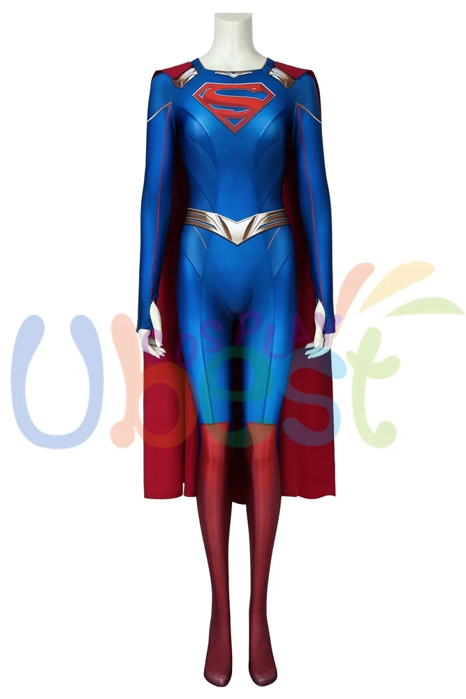 Супергерл Костюм для косплея с плащом Kara Zor-El Supergirl сезон 5 с 3D принтом Ver.2