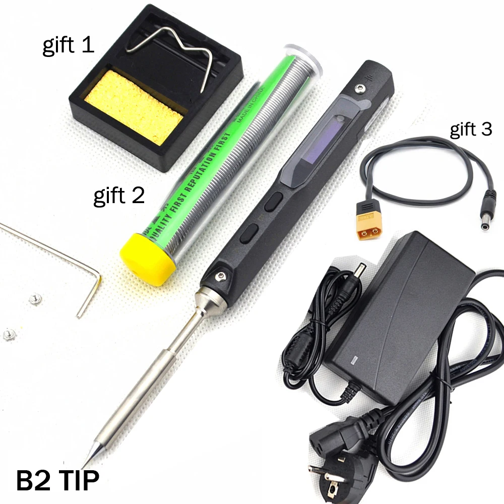 TS100 Mini Portable Smart Programmable Electric Soldering Iron Digital LCD Display Original Replacement Tip High Frequency+GIFT hot stapler plastic Welding Equipment