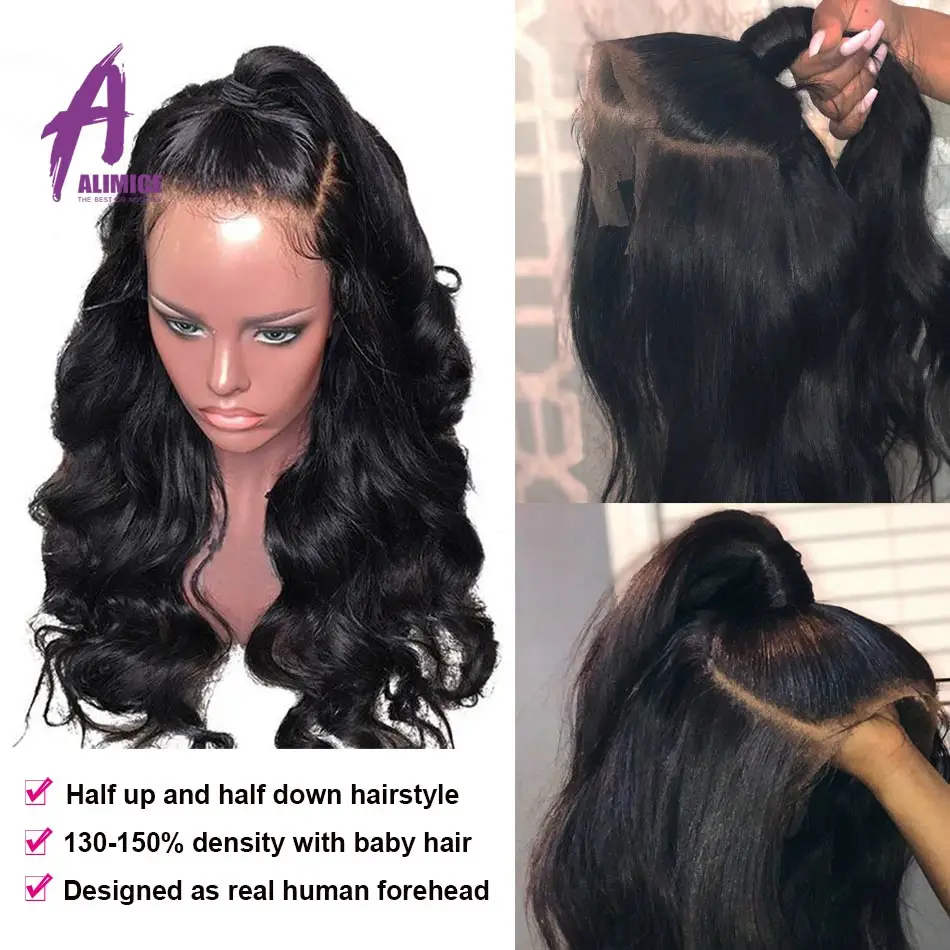 13x4 объемная волна прозрачный Синтетические волосы на кружеве человеческих волос парики 150% плотность бразильских человеческих волос Remy человеческих волос парики предварительно вы