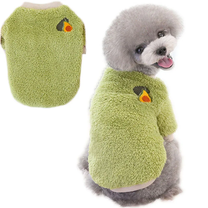 New Fleece Pet Clothes For Dogs Hoodies Winter Fruit Pattern Sweater Spiral Neckline Puppy Cat Shirt Outfit Sweatshirt L | Дом и сад