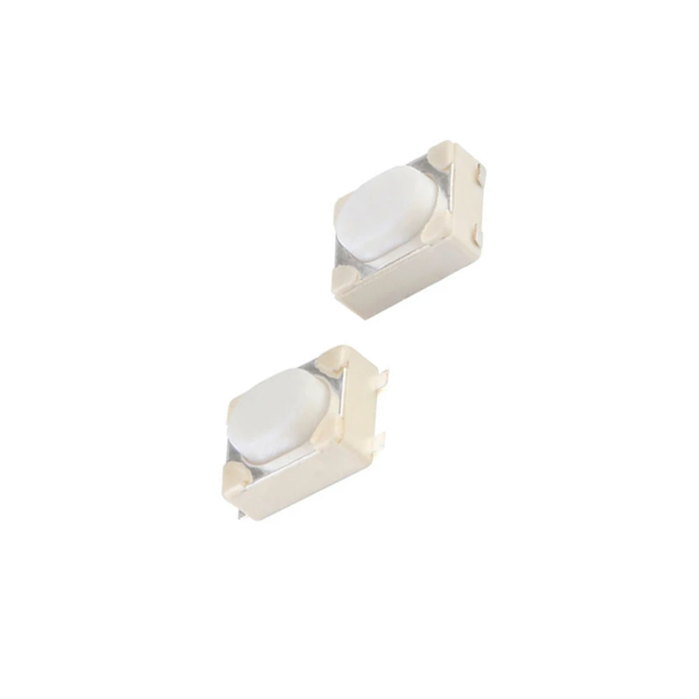 3*4*2.5mm SMD Tact Switch 4 Pin Touch Micro Switch Push Button Switches 3x4x2.5H White Button Car Remote Key 50PCS/LOT tactile push button switch