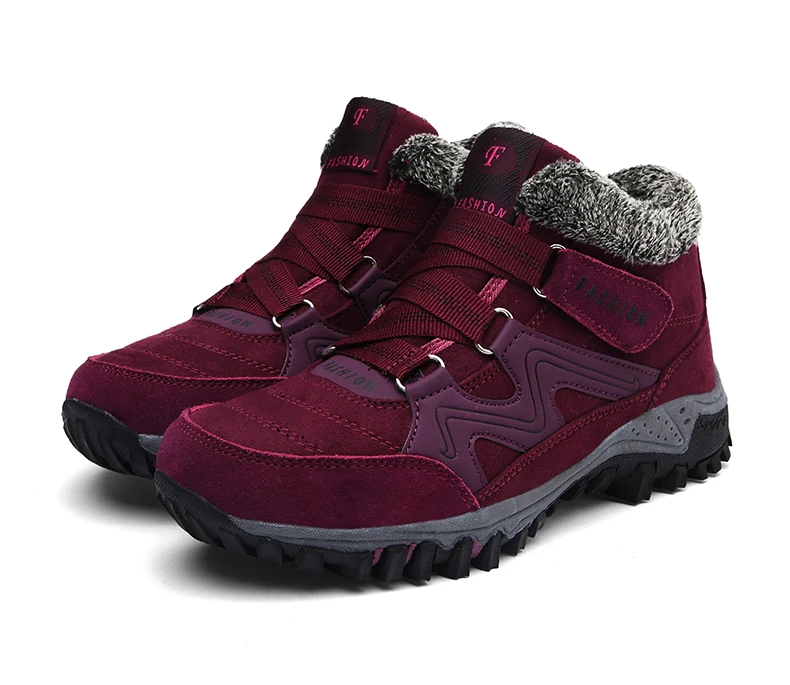 PHERON/женские ботинки; женские теплые ботинки на меху; водонепроницаемые зимние ботинки; кроссовки для путешествий; короткая плюшевая походная обувь