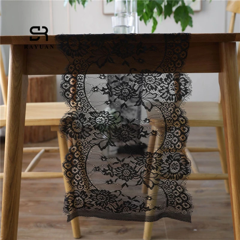 RAYUAN White Lace Table Runner Placemat Tea Mats Yarn Table Placemat Pad Ceiling Decor Home Cafe Restaurant Decoration