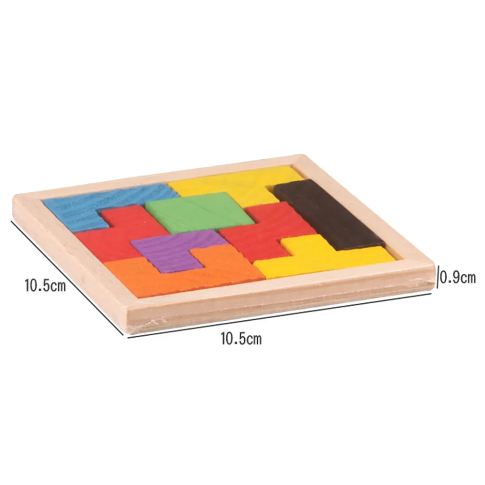 Деревянные головоломки Красочные Tangram тетрис игра головоломка дошкольного возраста игрушка интеллект развивающая игрушка для новорожденного ребенка