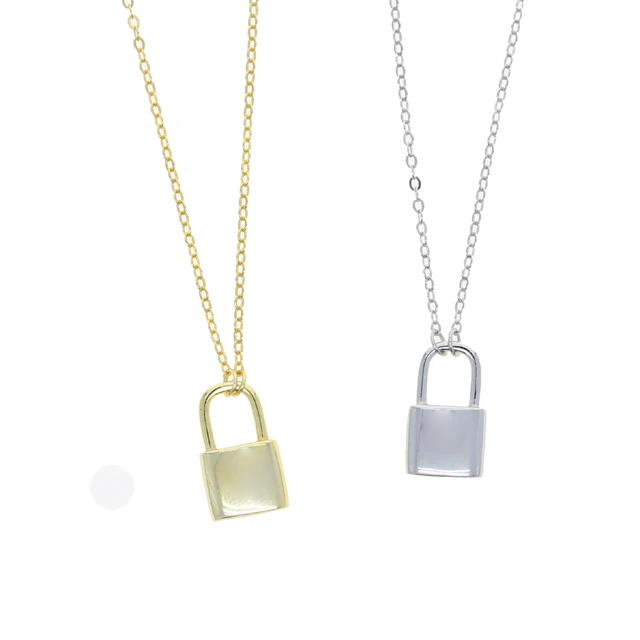 2019 Women Jewelry Gold STAINLESS STEEL Mini Lock Necklace Padlock  Necklaces & Pendants Lock Chain Necklace Choker Metal Collar