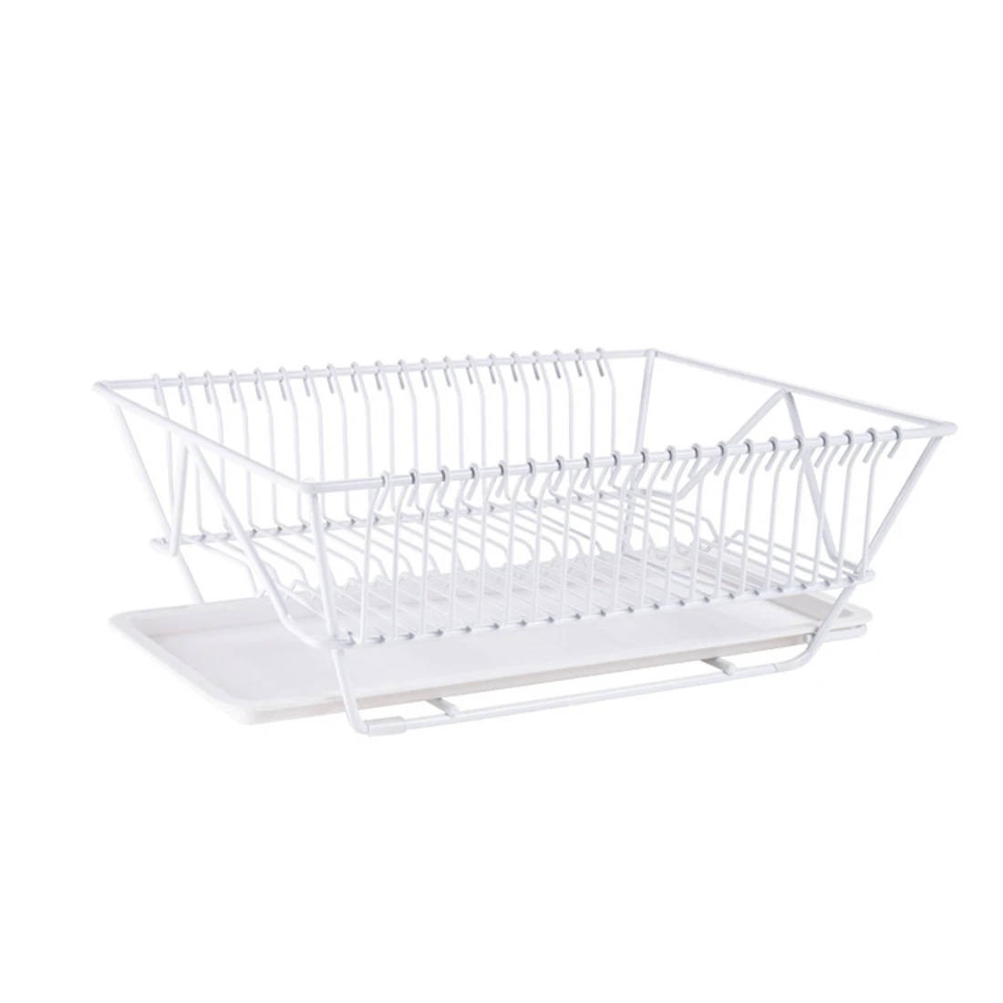 

Bowl Drain Storage Rack Storage Holder Tableware Organizer Holder for Kitchen - White