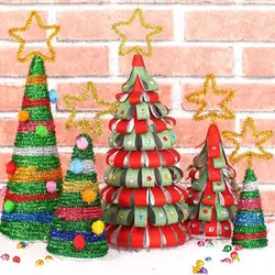 Juguetes creativos hechos a mano para niños, coloridos dibujos animados, árbol de Navidad, divertidos juguetes educativos no tejidos