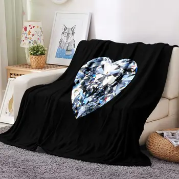 

Flannel Blanket 3D Heart Shape Soft Throw Blanket Sofa Couch Bed Cover Plush Cozy Warm Blankets for Adult Kids Christmas Gifts