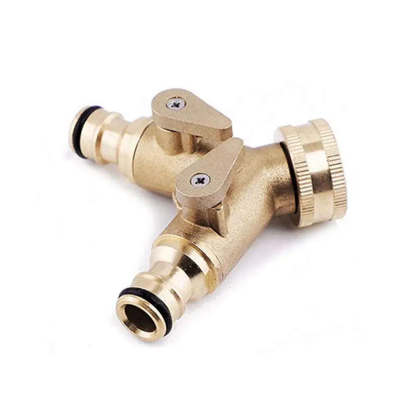 3/" 2-полосная шланг кран компонентов латунь Трубное соединение делитель воды C63E