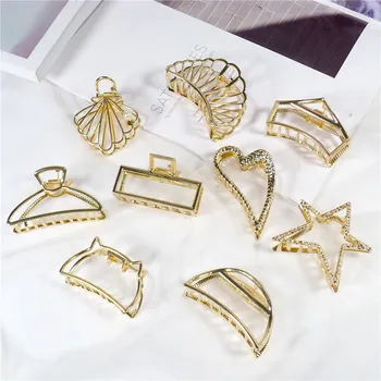 

Geometric Hair Claw for Women Girls Clamps Hair Crab Metal Gold Hair Clip Claw Accessories Hairpins Ornament B063