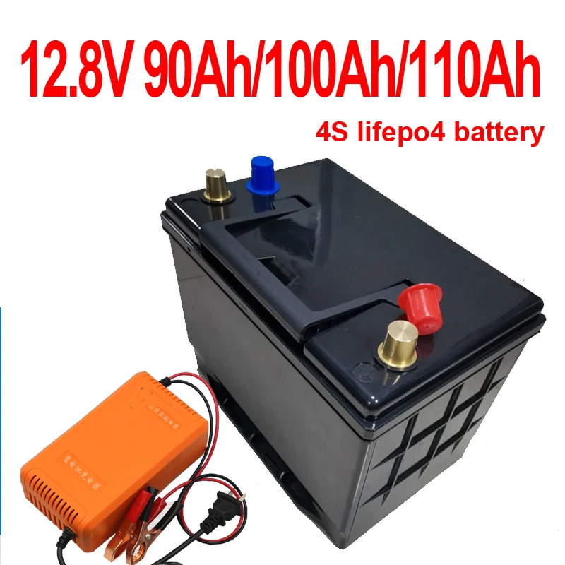 

Lithium iron phosphate lithium 12V 100AH 90Ah lifepo4 battery 12.8V 110Ah deep cycle for backup power boat inverter+10A Charger