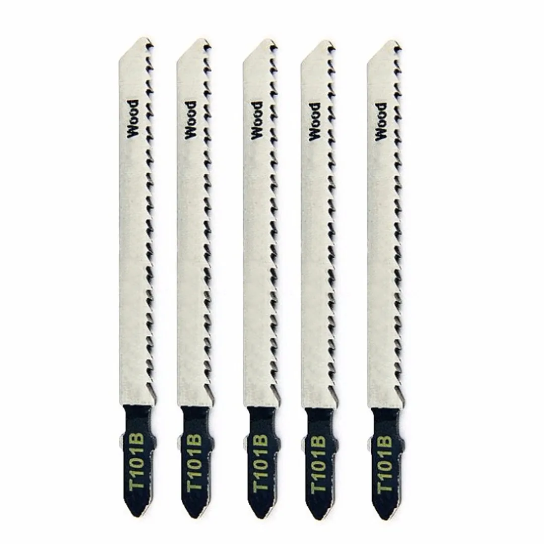 DWZ 5pcs New T101B Jigsaw Blades Wood Cutting Softwood & Hardwood For Bosch 100mm