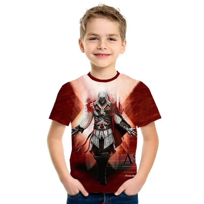 Лучшие игры Assassin's Creed детская 3D футболка одежда для мальчиков и девочек с 3d принтом, рубашка детская удобная модная футболка с короткими рукавами