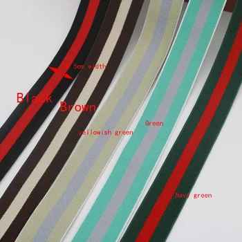 

5 Meters Color Stripe Elastic Band 25MM High Quality Soft Nylon Rubber For Sewing Clothing Accessories