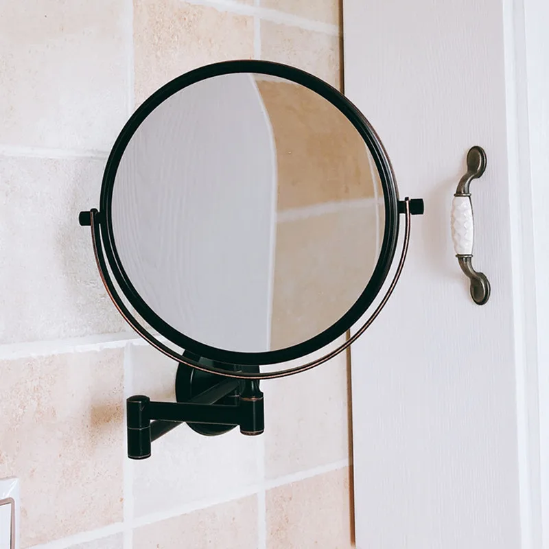 Зеркало-для-ванной-sinde-3x-на-1x-8-дюймов-черное-косметическое-зеркало-с-увеличением-медное-двухстороннее-Настенное