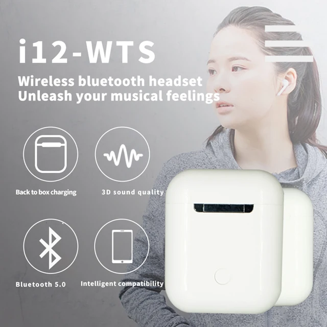 i12 tws Matte Bluetooth Earphone Wireless Earbuds Hands free Business Earpieces Sport Headset Bluetooth music Headphones Earbuds 5