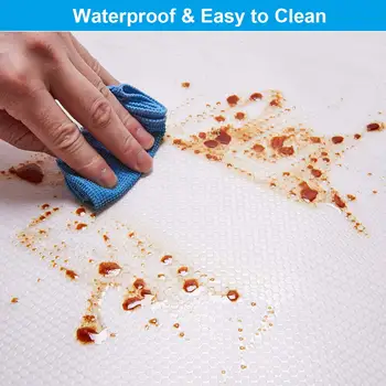 

Shelf Drawer Liners - Waterproof Non-Adhesive Non-Slip Clear Protector Mat for Cabinet Cupboard Refrigerator