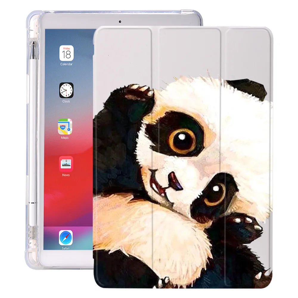 Силиконовый чехол с изображением милой панды для iPad Air 4 держателем карандашей 10 2