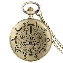 Aliexpress - Gravity Fall Bill Cipher Time Gem Necklace Quartz Pocket Watch Weird Town Triangle One-Eyed Devil Pendant Chain for Men Women