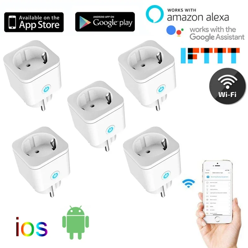 16A Smart Wifi Plug Socket EU Life Remote Control Time Setting Works With Alexa Google Home | Электроника