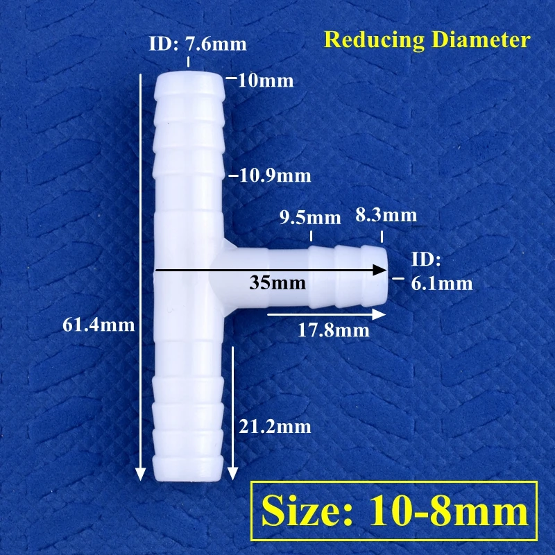 Versatile White PE Tee Connector for Aquarium and Garden Irrigation Systems