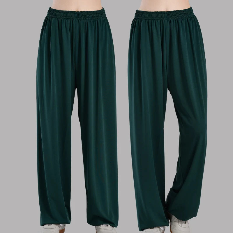 Tai Chi pants women's milk silk spring and autumn loose men's exercise pants martial arts pants yoga plus size bloomers