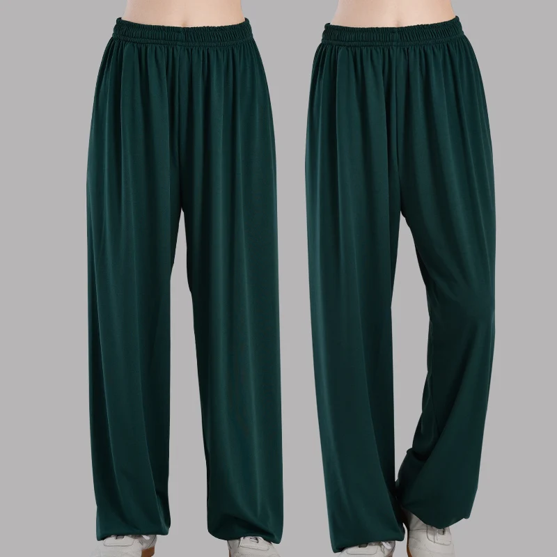 Tai Chi pants women's milk silk spring and autumn loose men's exercise pants martial arts yoga plus size bloomers