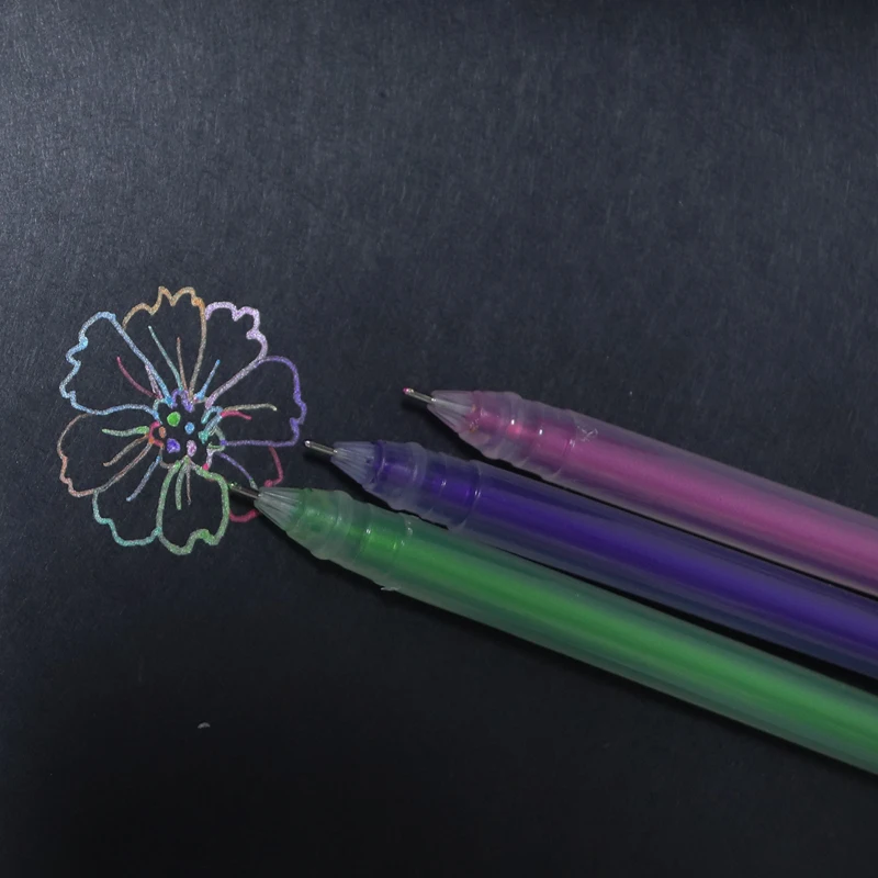 10pcs Highlight colors gel pen set 9 different Glitter color pens for  scrapbooking black album writing Stationery School A6566 - AliExpress