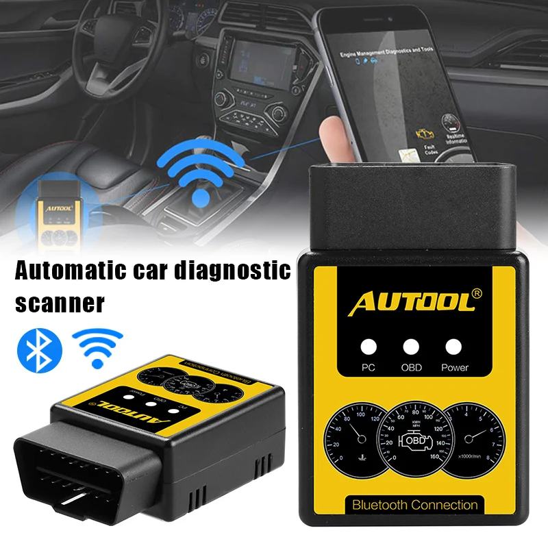 

A1 Bluetooth/Wifi OBD2 Car Diagnostic Scanner Engine Fault Detector Fuel Consumption Detection Trip Computer PUO88
