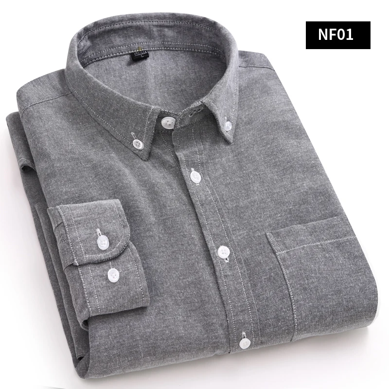 Осенняя и зимняя высококачественная Мужская рубашка с длинными рукавами, тонкая трендовая рубашка большого размера, повседневная мужская рубашка большого размера - Цвет: NF01