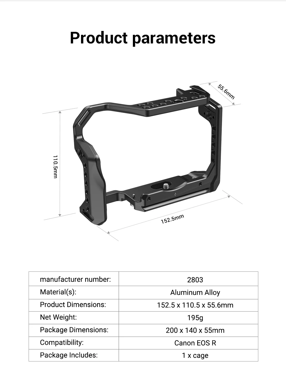 SmallRig Camera Cage for Canon EOS R with Cold Shoe Mount Thread Holes for Magic Arm Microphone Attach 2803 christmas back drops