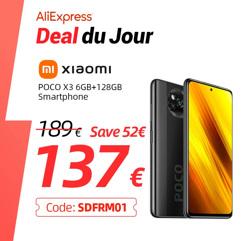 Spain France Oversea Global Version Xiaomi POCO X3 NFC 6GB 128GB Smartphone Snapdragon 732G Octa Core 64MP Quad Camera 5160mAh